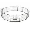 Dog Playpen 12 Panels Steel 80x60 cm Black