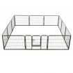 Dog Playpen 12 Panels Steel 80x60 cm Black