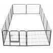 Dog Playpen 12 Panels Steel 80x60 cm Black