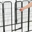 Dog Playpen 8 Panels Steel 80x100 cm Black