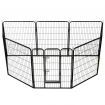 Dog Playpen 8 Panels Steel 80x100 cm Black