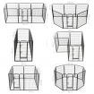 Dog Playpen 8 Panels Steel 80x100 cm Black