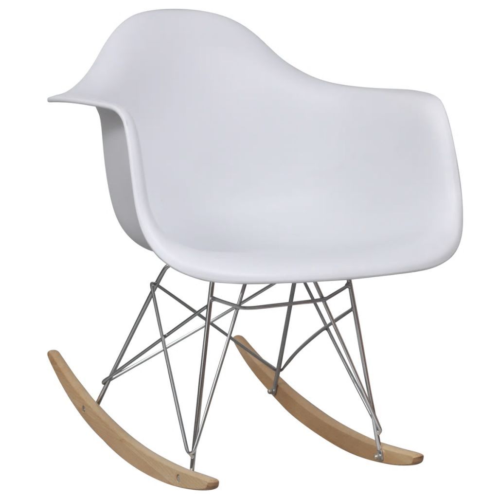 Rocking Chair with Metal Legs White