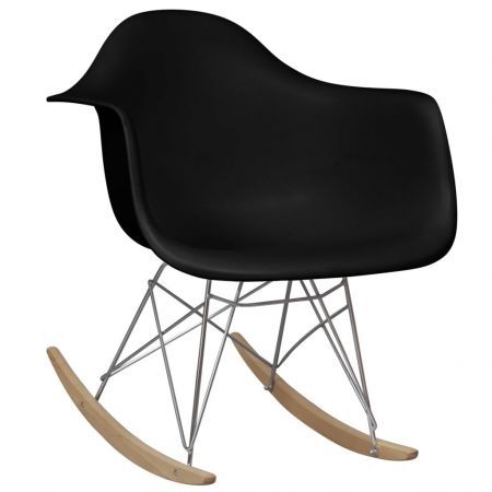 Rocking Chair with Metal Legs Black