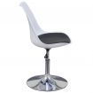 Dining Chairs 2 pcs Height Adjustable Swivel White and Black