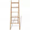 Double Towel Ladder with 5 Rungs Bamboo 50x160 cm