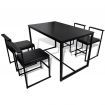 5 Piece Dining Table and Chair Set Black