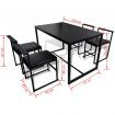 5 Piece Dining Table and Chair Set Black