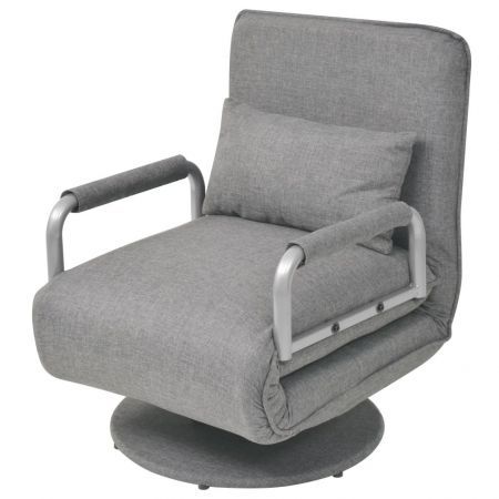 Swivel Chair and Sofa Bed Light Grey 60x75x80 cm