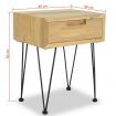 Bedside Cabinet 40x30x50 cm Solid Teak
