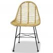 Dining Chairs 4 pcs Natural Rattan