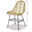 Dining Chairs 4 pcs Natural Rattan