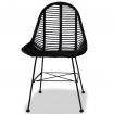 Dining Chairs 2 pcs Natural Rattan Black