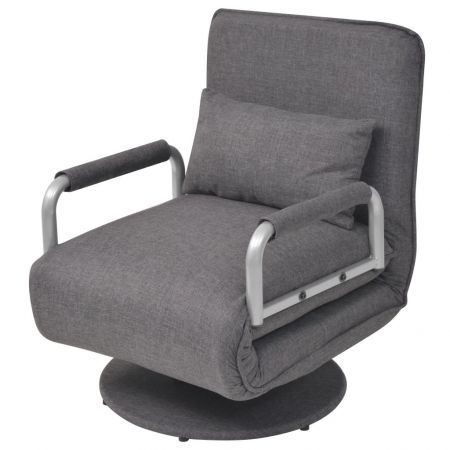 Swivel Chair and Sofa Bed Dark Grey 60x75x80 cm