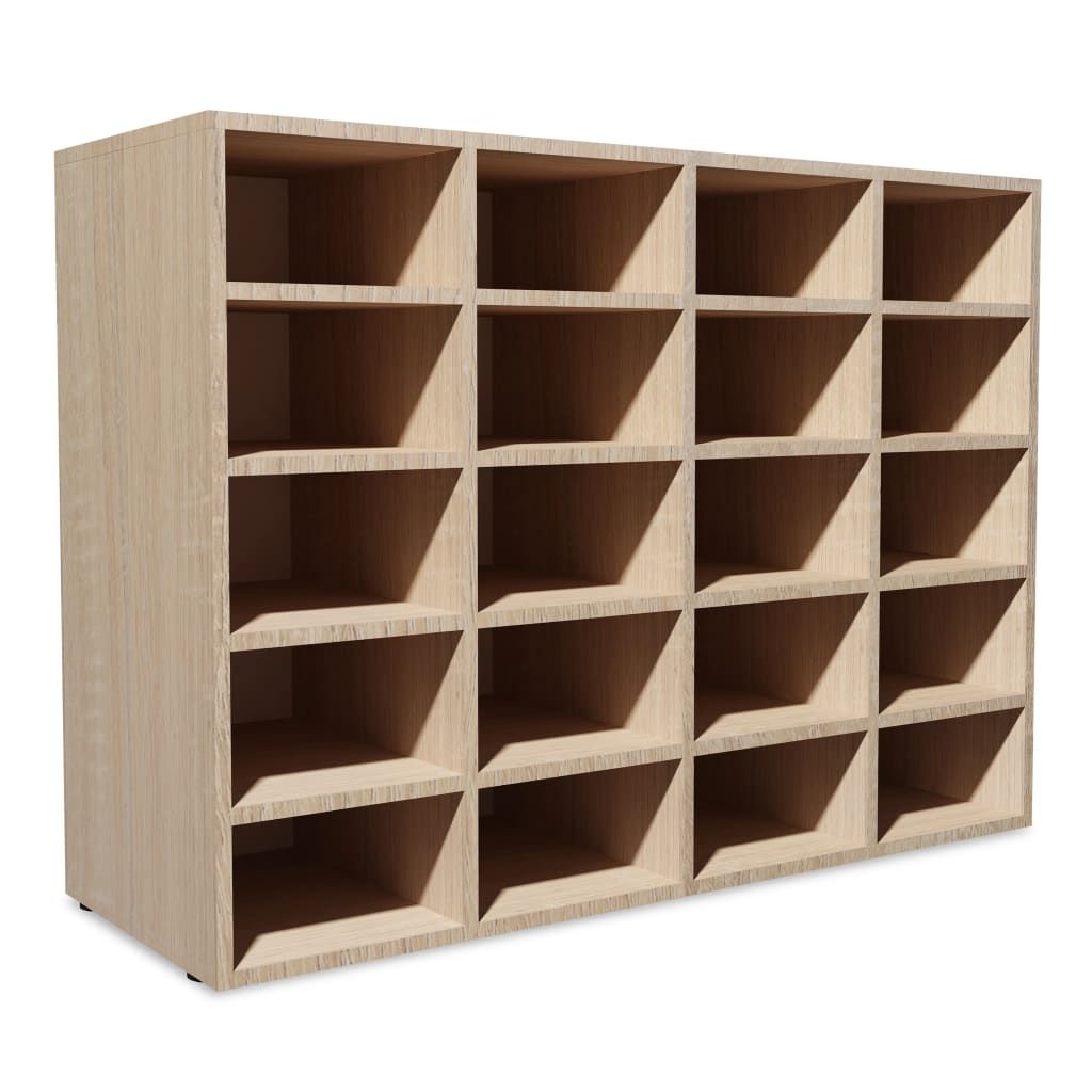 Shoe Rack Chipboard 92x30x67.5 cm Oak