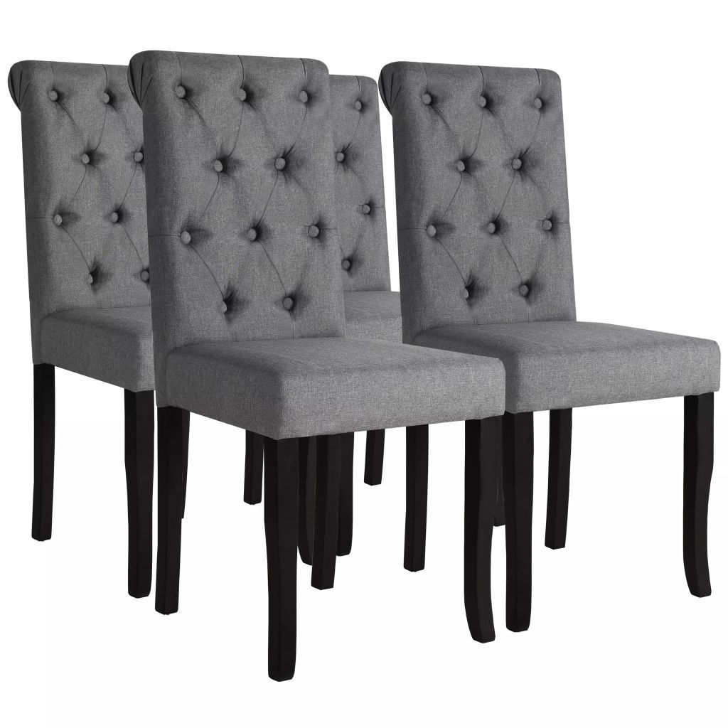 Dining Chairs 4 pcs Solid Wood Dark Grey