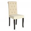 Dining Chairs 4 pcs Solid Wood Cream