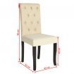 Dining Chairs 4 pcs Solid Wood Cream