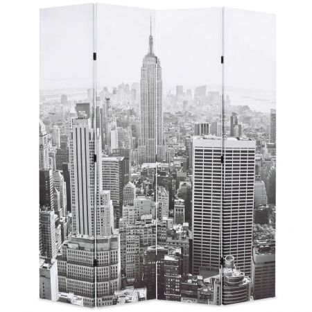 Folding Room Divider 160x180 cm New York by Day Black and White