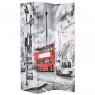 Folding Room Divider 120x180 cm London Bus Black and White