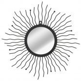 Wall Mirror Sunburst 60 cm Black