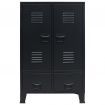 Wardrobe Metal Industrial Style 67x35x107 cm Black