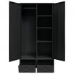 Wardrobe Metal Industrial Style 90x40x180 cm Black