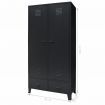 Wardrobe Metal Industrial Style 90x40x180 cm Black