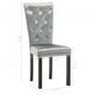 Dining Chairs 4 pcs Velvet Silver