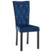 Dining Chairs 4 pcs Velvet Dark Blue