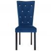 Dining Chairs 4 pcs Velvet Dark Blue