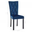 Dining Chairs 4 pcs Velvet Dark Blue