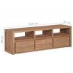 TV Cabinet Solid Teak Wood with Natural Finish 120x30x40 cm