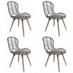 Dining Chairs 4 pcs Natural Rattan Brown