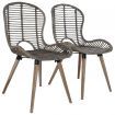 Dining Chairs 4 pcs Natural Rattan Brown