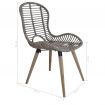 Dining Chairs 4 pcs Natural Rattan Brown