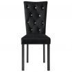 Dining Chairs 4 pcs Velvet Black