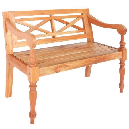 Batavia Bench 98 Cm Solid Mahogany Wood Light Brown Crazy Sales