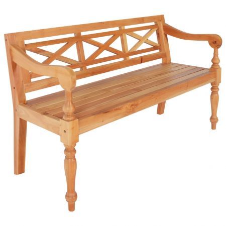 Batavia Bench 136 Cm Solid Mahogany Wood Light Brown Crazy Sales