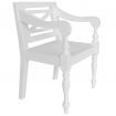 Batavia Chairs 2 pcs Solid Mahogany Wood White