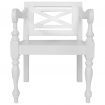 Batavia Chairs 2 pcs Solid Mahogany Wood White