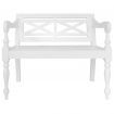 Batavia Bench 98 cm Solid Mahogany Wood White