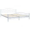 Bed Frame White Metal 153x203 cm Queen Size