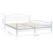 Bed Frame White Metal 153x203 cm Queen Size