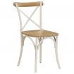 Cross Chairs 2 pcs Solid Mango Wood 51x52x84 cm White