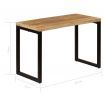 Dining Table 115x55x76 cm Solid Mango Wood and Steel