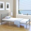 Bed Frame Grey Metal King Single Size