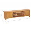 TV Cabinet 165x36x46 cm Solid Oak Wood