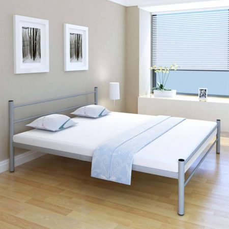 Featured image of post King Size Grey Metal Bed Frame : Strong metal bed frames, king size metal bed frames &amp; single metal bed frame all delivered free.