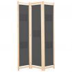 3-Panel Room Divider Grey 120x170x4 cm Fabric